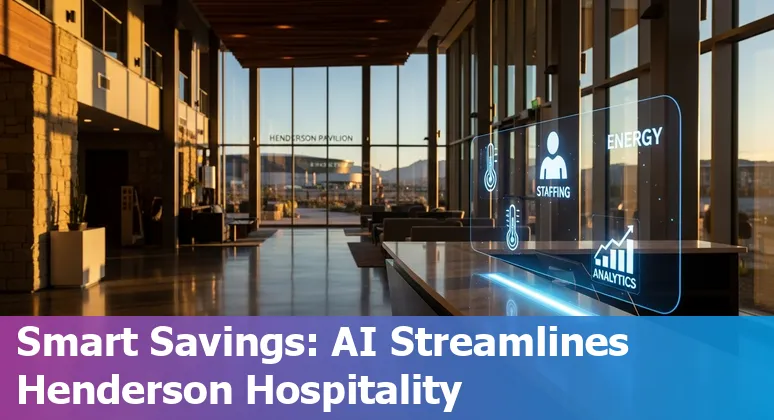 Hotel lobby kiosk and AI dashboard in Henderson, Nevada hotel — smart hospitality tech in Henderson, NV