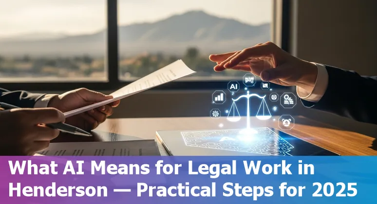 Henderson, Nevada lawyer using AI tools with Nevada state Capitol and OneAO 2025 conference in background