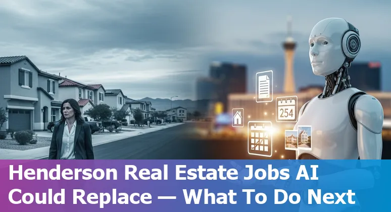 Henderson NV skyline with real estate icons showing AI automation and human agents adapting