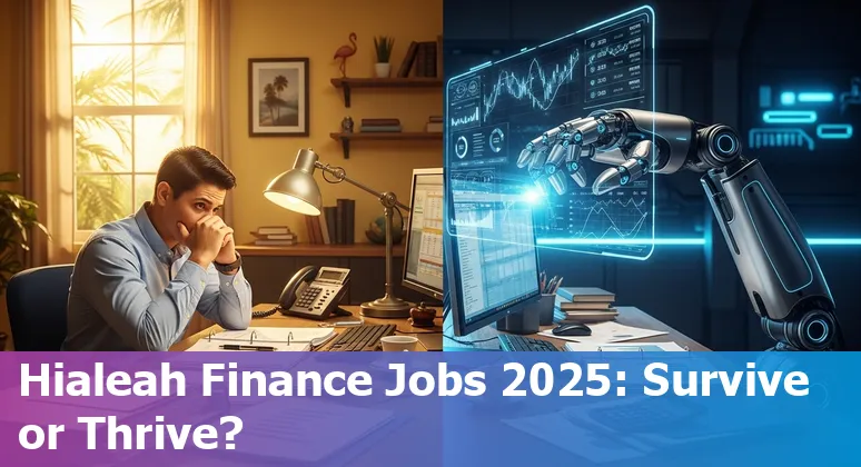 Finance professional using AI tools on a laptop in Hialeah, Florida office, 2025