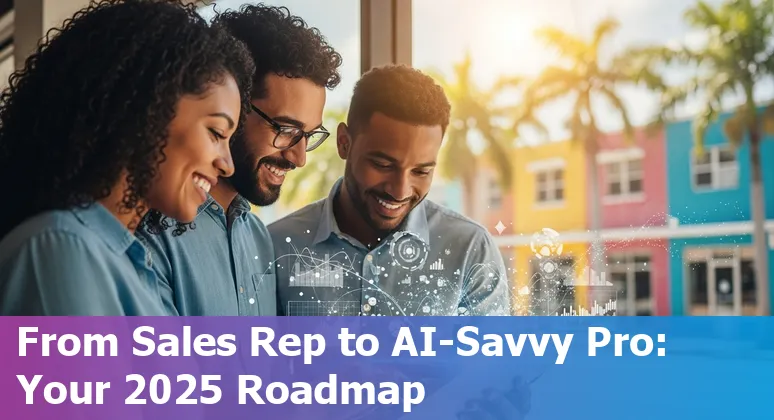 Sales team discussing AI tools in Hialeah, Florida office—training and upskilling for 2025