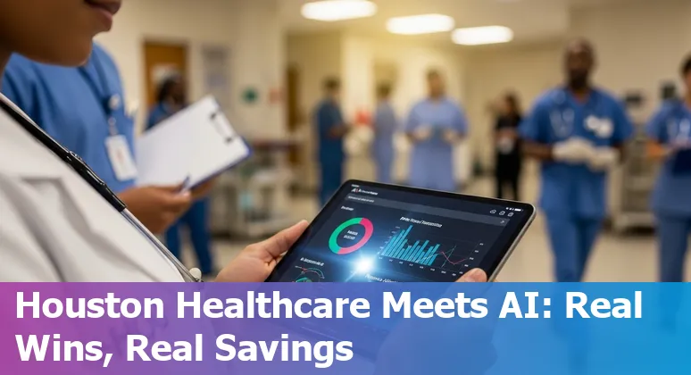 AI-driven healthcare dashboard showing cost and efficiency metrics for Houston, Texas hospitals