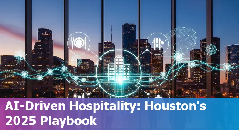 Hotel staff using AI tools on tablet in a Houston, Texas hotel lobby in 2025