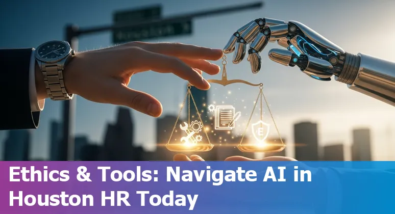 Houston, Texas, US HR professional using AI tools in 2025 to automate hiring tasks while preserving human judgment