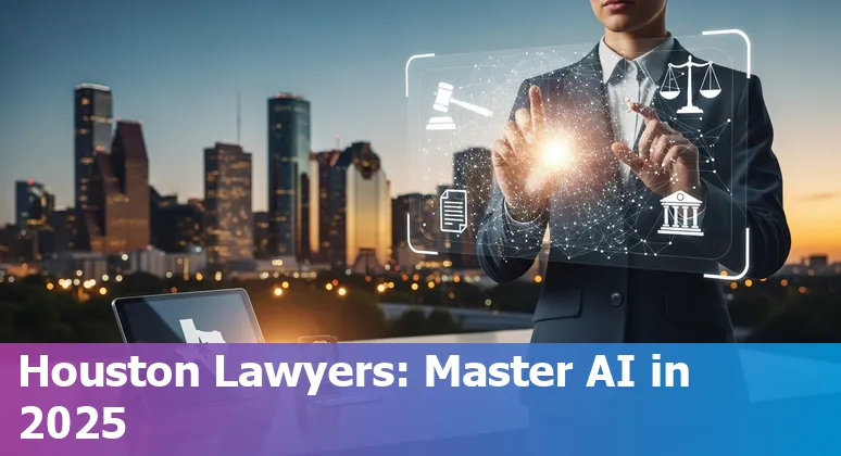 Houston, Texas legal professional using AI tools in 2025 with Texas skyline in background