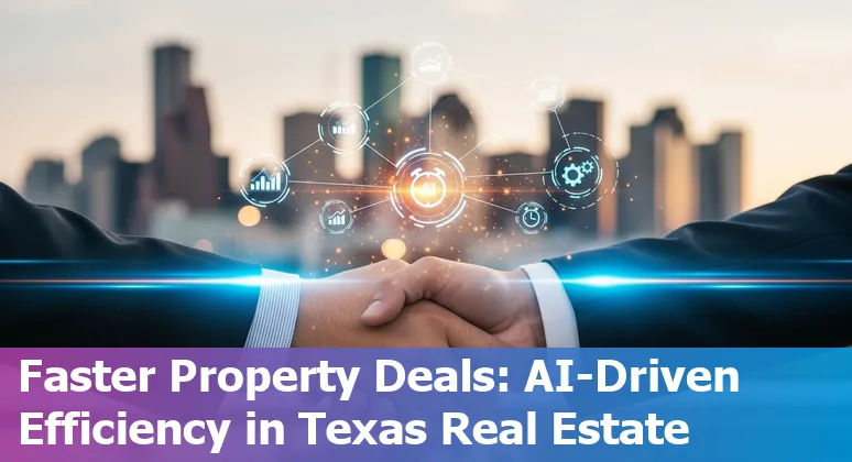 Illustration of AI tools optimizing real estate operations in Houston, TX skyline