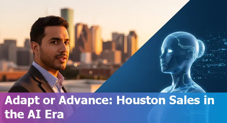 Houston, Texas sales rep using AI tools on a laptop — Will AI replace sales jobs in Houston, Texas (2025)