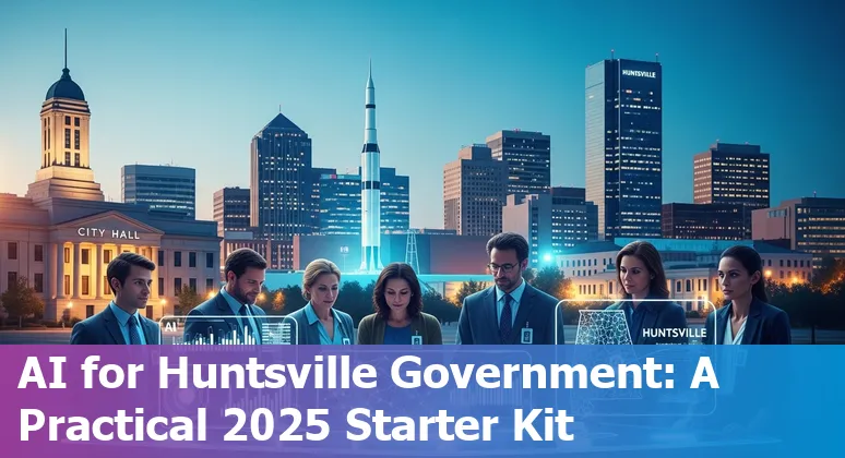 Huntsville, Alabama government AI planning meeting with Redstone Arsenal skyline in 2025