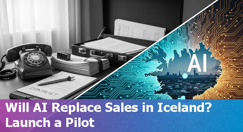 Iceland sales team in 2025 reviewing AI sales tools and pilot checklist on a laptop