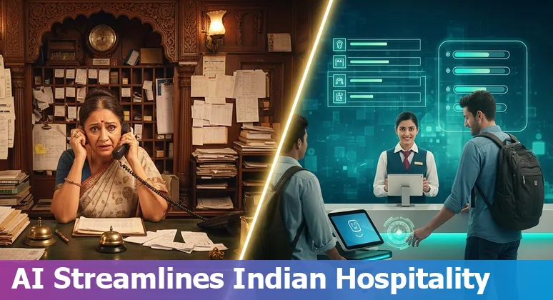 Hotel staff using AI operations dashboard to cut costs and improve efficiency in India
