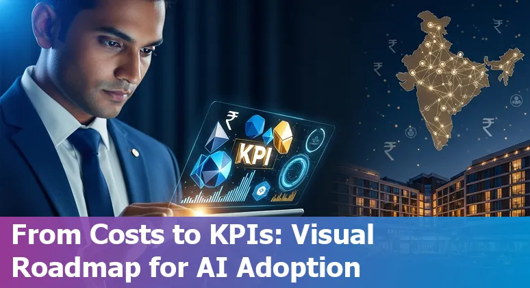Hotel lobby with AI tools and guests, representing AI in the hospitality industry in India in 2025