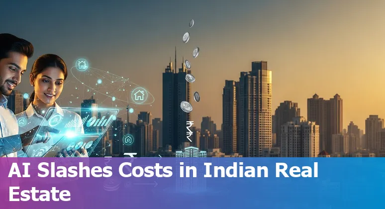 Illustration of AI tools helping real estate companies in India to cut costs and improve efficiency