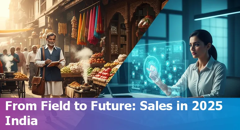 Salesperson in India using AI sales tools on laptop, 2025