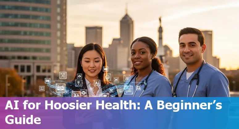 AI in healthcare illustration at Regenstrief Institute in Indianapolis, Indiana, showcasing conference speakers and local AI initiatives