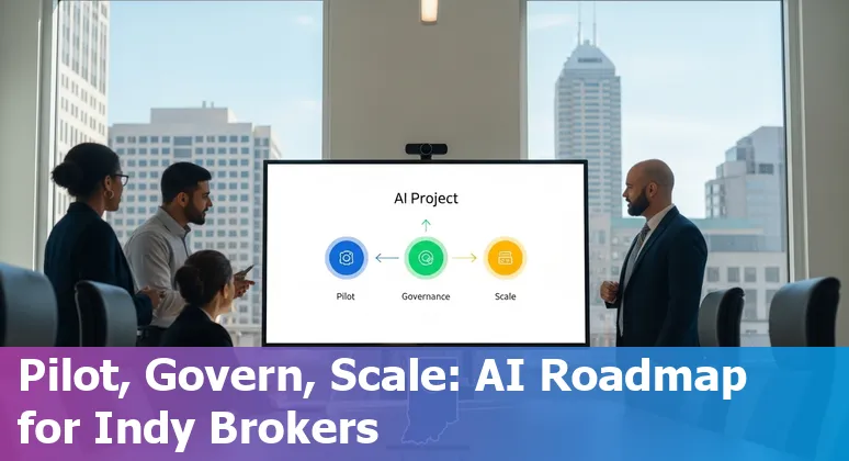 Indianapolis real estate agent using AI tools on a laptop, Indianapolis, Indiana