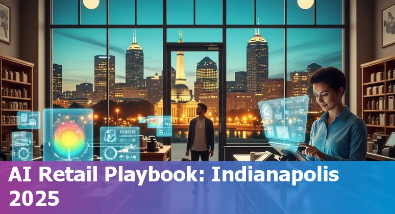 Retail AI strategy planning in Indianapolis, Indiana in 2025 showing team reviewing AI roadmap and lab setup