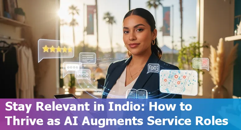 Customer service agent using AI tools in Indio, California office — hybrid customer support in 2025
