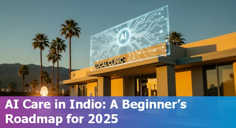 Healthcare worker using AI dashboard in Indio, California clinic, 2025