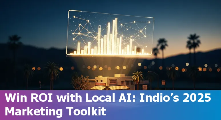 Marketing professional using AI tools in Indio, California, US, with charts and laptop