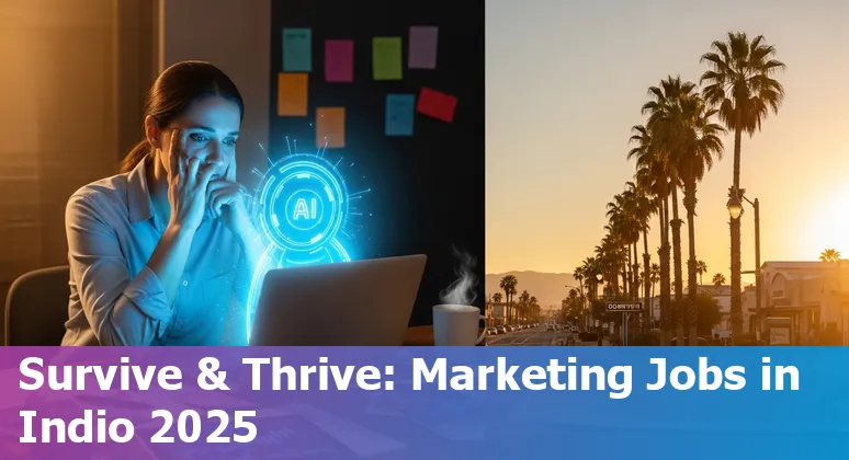 Marketer using AI tools on laptop in Indio, California, US — 2025 guide for local marketing jobs