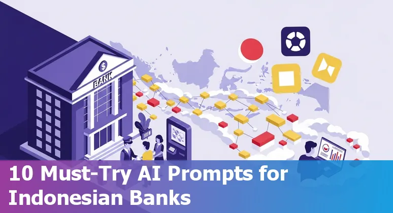 Illustration of AI in Indonesian financial services with logos of DANA, Sahabat‑AI, BRI, and Bank Indonesia.
