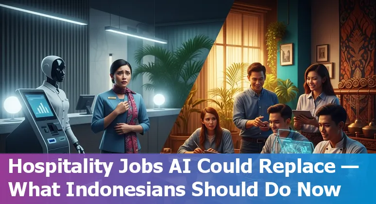 Indonesian hotel staff learning new tech and training alongside service robots in a hospitality workplace