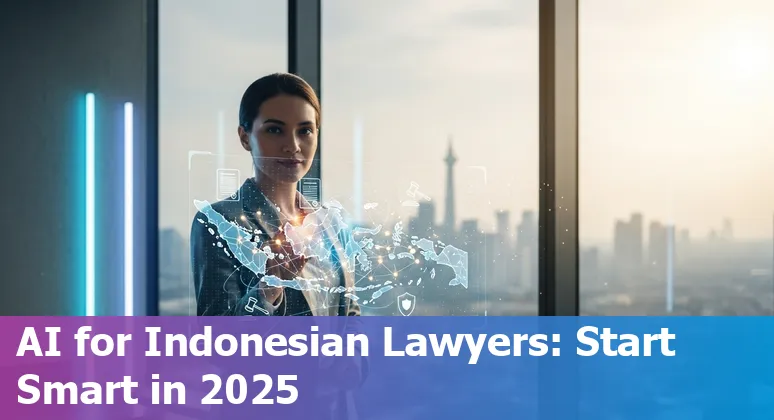 Legal professional using AI on a laptop in Indonesia in 2025, showing compliance and regulatory materials for Indonesia