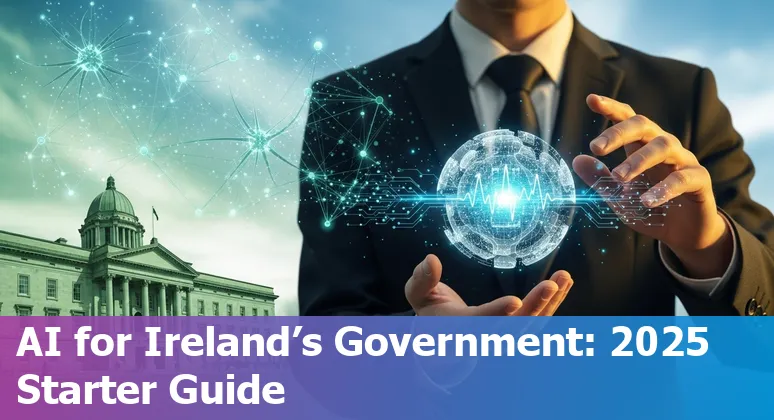 Illustration of AI governance and lifecycle for the Government of Ireland in 2025, showing guidelines, adoption data and practical steps for Ireland.