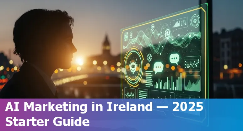 Marketing professional using AI tools at a workshop in Ireland in 2025