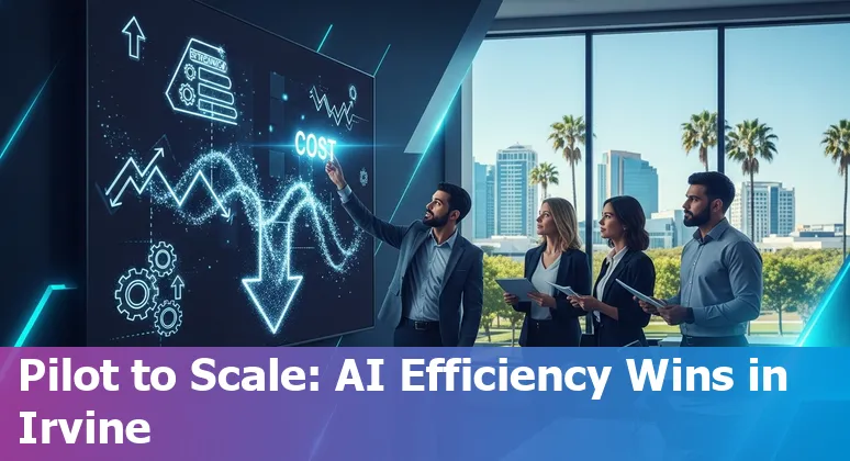 Financial services team in Irvine, California using AI tools to improve efficiency and cut costs, California, US