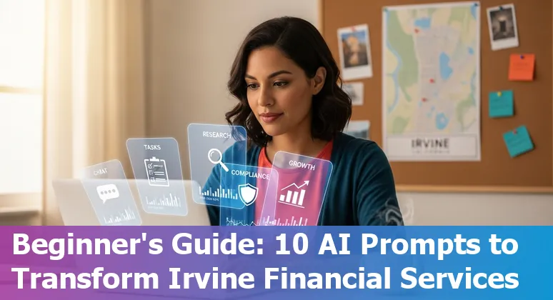 Businessperson reviewing AI-driven financial dashboards and prompts for Irvine financial services.
