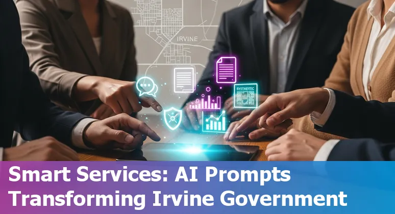 City of Irvine officials using AI tools on a laptop to improve citizen services and emergency response