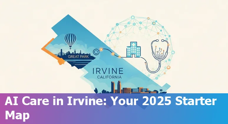 Healthcare AI implementation meeting at UCI Health in Irvine, California in 2025, showing clinicians and engineers reviewing AI models