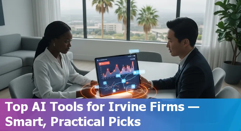 Lawyer using AI tools on laptop showing Spellbook, CoCounsel, Lexis+ and Smith.ai logos