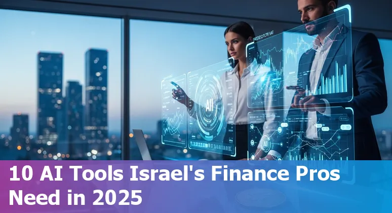 Finance professional reviewing AI tool dashboards for cash forecasting and AP automation in an Israeli office