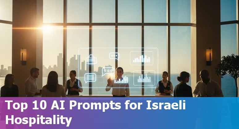 Hotel staff using AI dashboard showing guest profile, multilingual chatbot and smart-room controls in an Israeli hotel