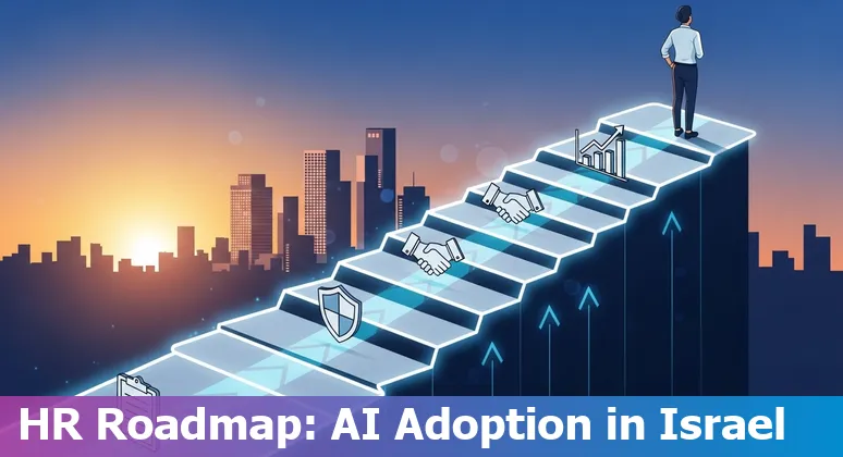 HR professional using an AI dashboard in an office in Israel, 2025