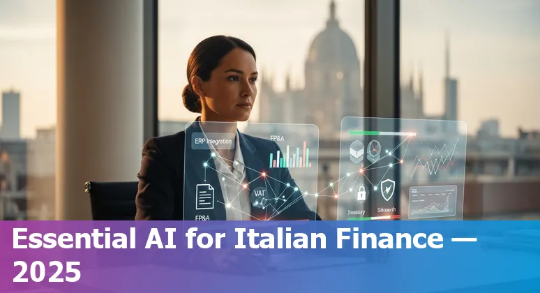 Collage of logos for DataRobot, Arya.ai, Zest AI, Prezent, HighRadius, AlphaSense, Darktrace, BlackLine, Tipalti and Bluedot over an outline of Italy