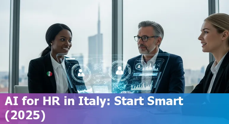 HR professional reviewing an AI dashboard in Italy, 2025