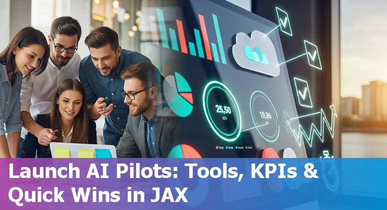 Finance professional reviewing AI budget dashboard for Jacksonville, Florida city departments in 2025