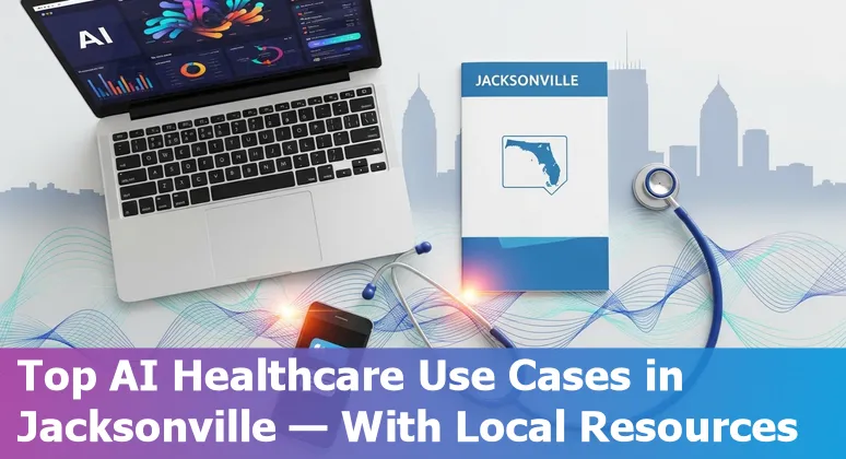 Medical staff using AI tools on a tablet in a Jacksonville clinic — top AI healthcare use cases and prompts guide.