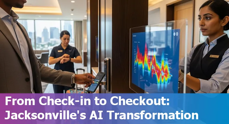 Hotel lobby AI concierge demo at Hyatt Regency Jacksonville Riverfront in Jacksonville, Florida, US, 2025