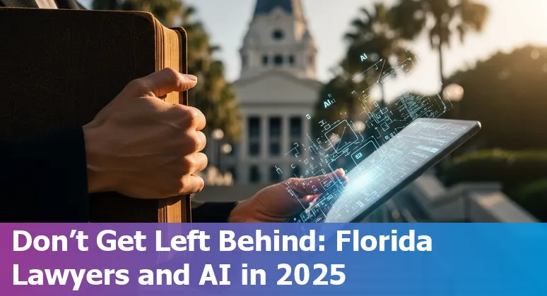 Attorney using AI tools on a laptop in Jacksonville, Florida skyline background