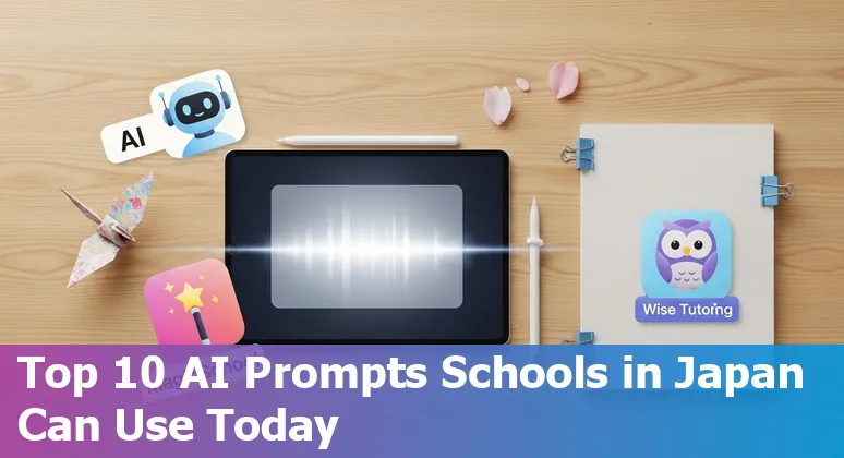 Japanese classroom using AI tools like Khanmigo, MagicSchool AI and IBM Watson on laptops and tablets