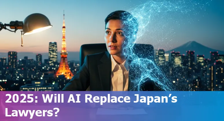 Lawyer using AI tools on a laptop in Tokyo, Japan — concept image for AI replacing legal jobs in Japan