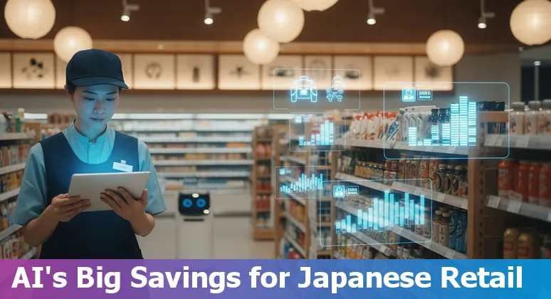 Retail workers and AI dashboard showing dynamic pricing and inventory optimization in Japan