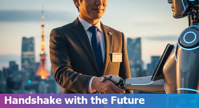 Sales professional using AI tools on a laptop in Tokyo, Japan
