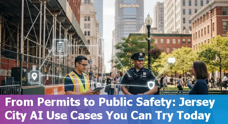 City hall staff using AI prompts for document summarization, public feedback, and citizen services in Jersey City.