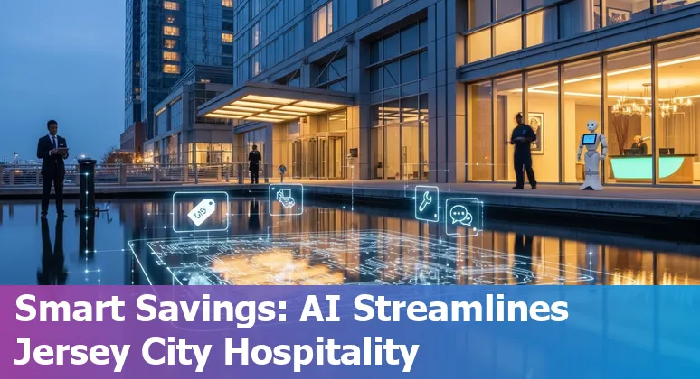 Hotel front desk with AI chatbot and energy dashboard in Jersey City, New Jersey