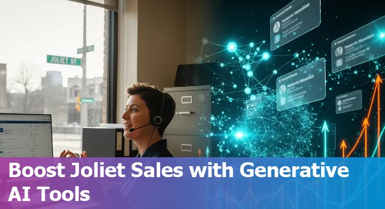 Sales professional using AI dashboard in Joliet, Illinois in 2025, showing Joliet sales tax and local resources
